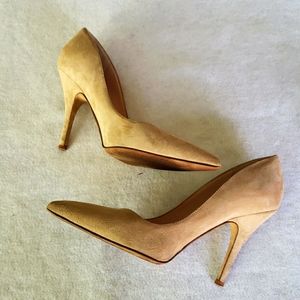 kate spade Suede Leather, Leather Sole Nude Pumps Heels Size 6 B Made in Italy